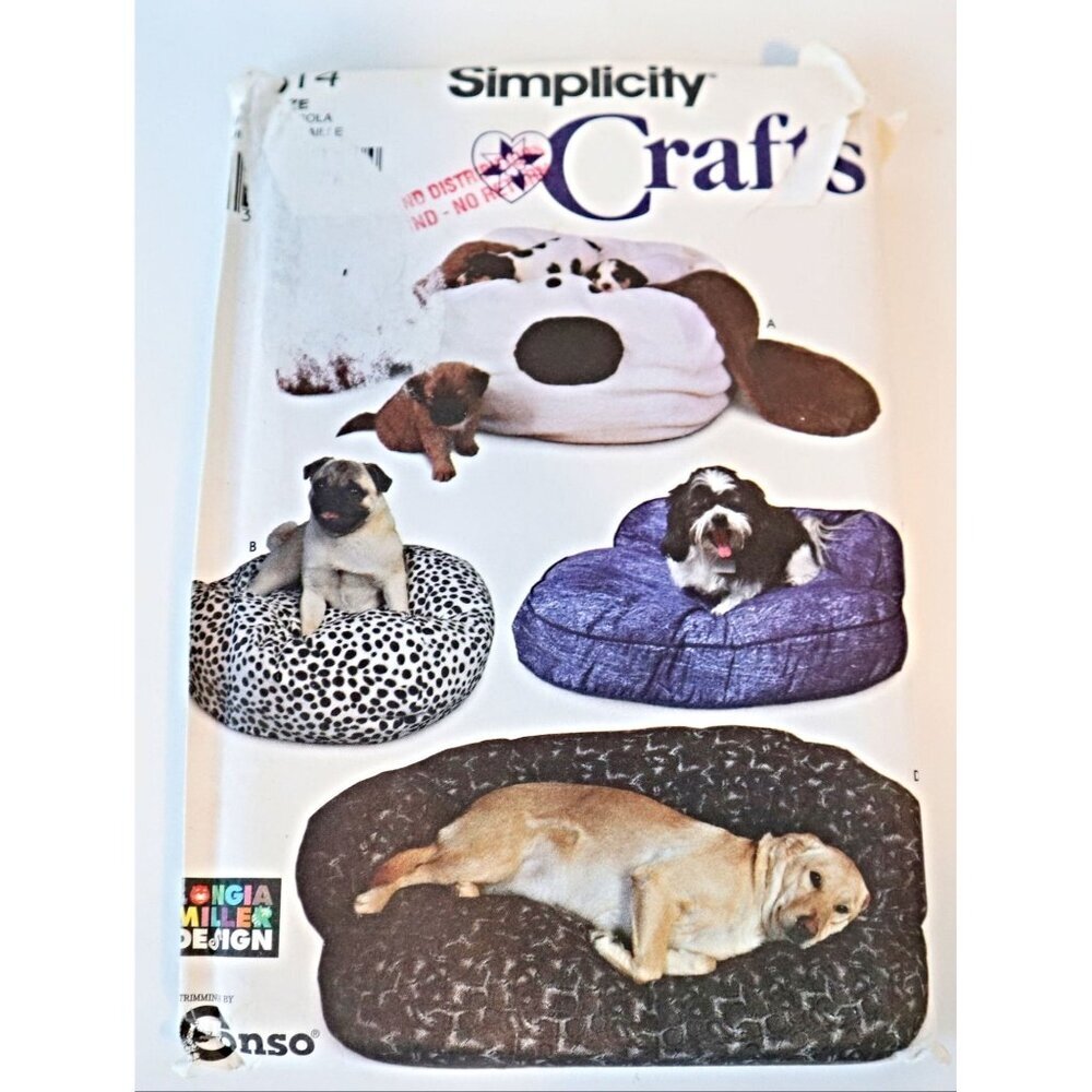 Simplicity 7014 Simplicity Crafts Pattern Dog Bed Couch Round Stuffed Uncut Long